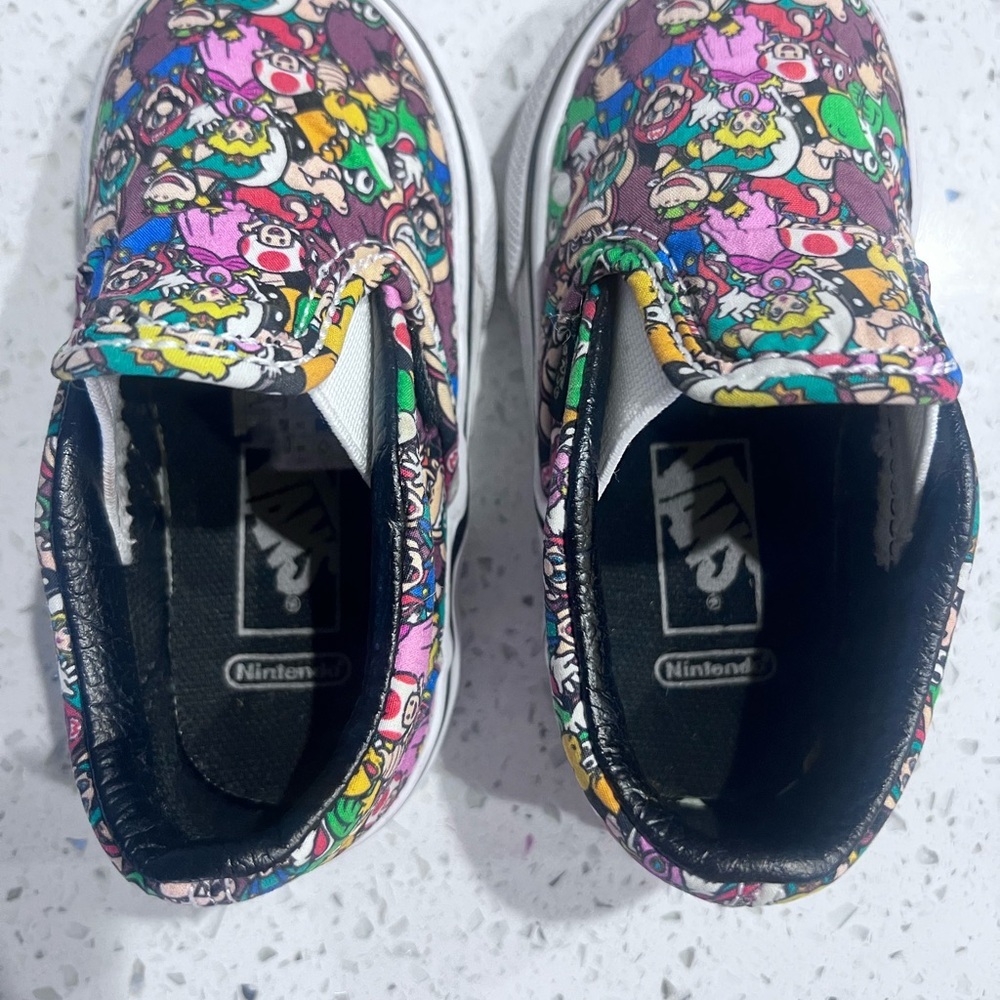 Super Mario Vans Kids Colorful Slip-On Shoes Sz Toddler 5 - Picture 3 of 6